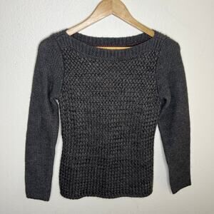 Banana Republic heritage Italian Yarn Brown Gray Wool Blend Sweater XS
